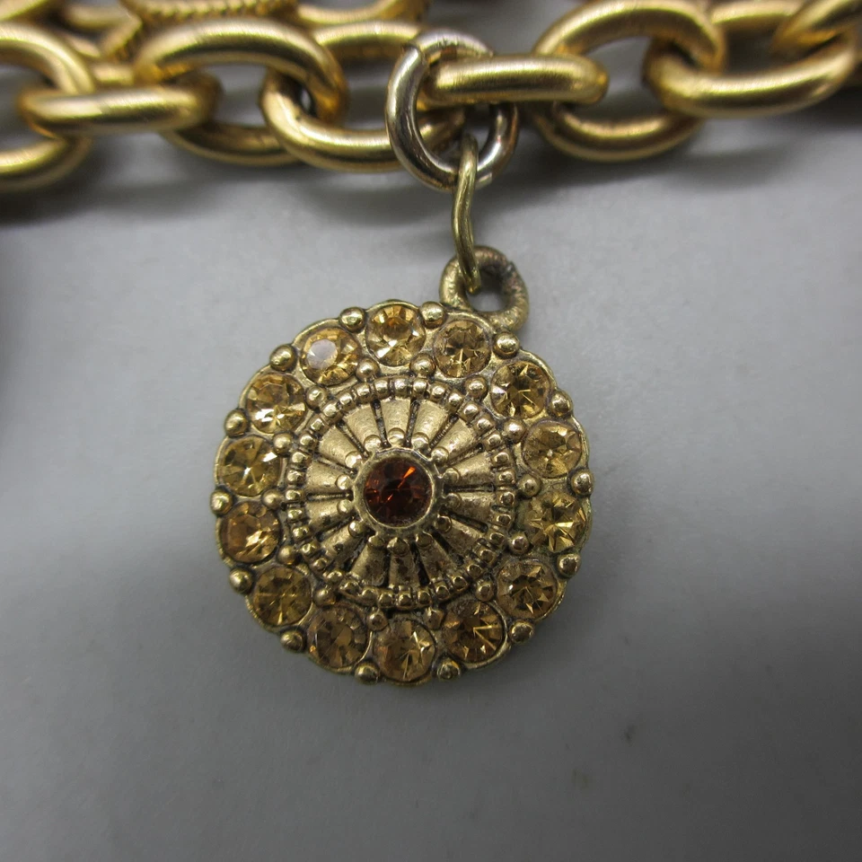 Pulseira John Wind pulseira berloque multi fio medalhão coração querubim 6,25 polegadas - Imagem 4 de 4