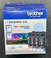 Brother LC30334PKS XXL Genuine OEM Ink 4-Pack BK C M Y Open Box Unused