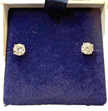 VS2 F 1.25 CTW Diamond Round Cut Lab-Grown Stud Earrings in 14K White gold