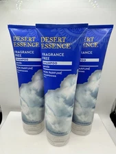 3 Pack Desert Essence Fragrance Free Shampoo Pure 8 fl oz Biodegradable