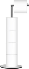 Toilet Paper Holder Stand, Free Standing Toilet Paper Roll Holder with Reserve,