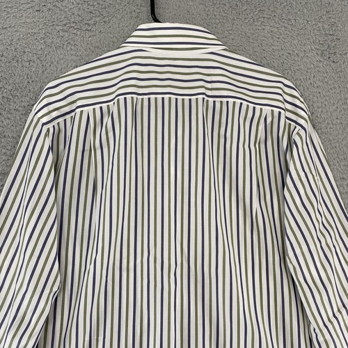 Isaia Dress Shirt Mens 16.5/42 Striped Button Up Classic Made in Italy - Picture 8 of 12