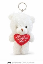 Plush Teddy Bear Keychain Valentine s Gift I Love You Heart Charm