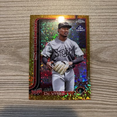 2025 Topps Pro Debut Chrome Leo De Vries PDC-17 Gold Mini Diamond /50