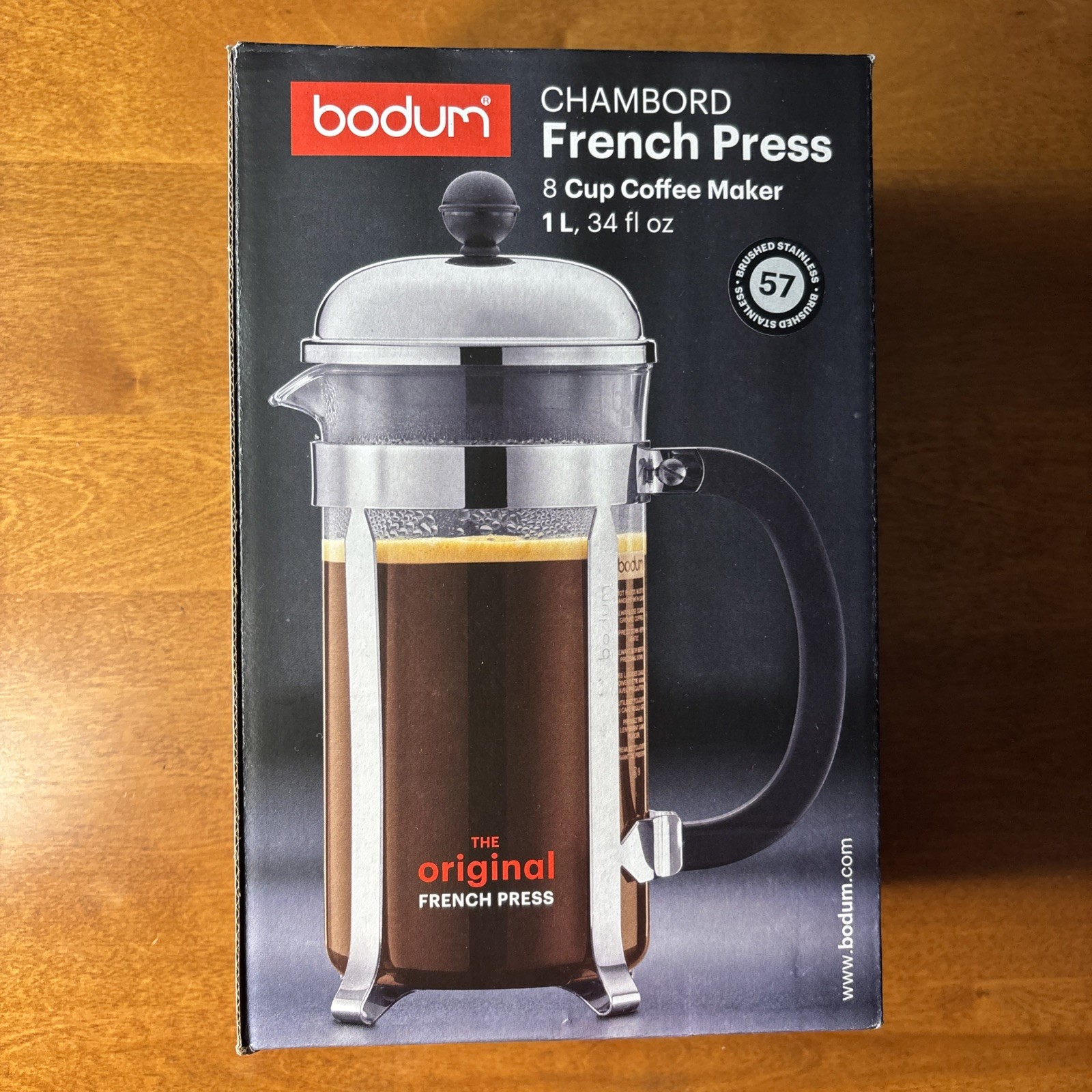 8 Cup 34oz Stainless Steel Glass Chrome