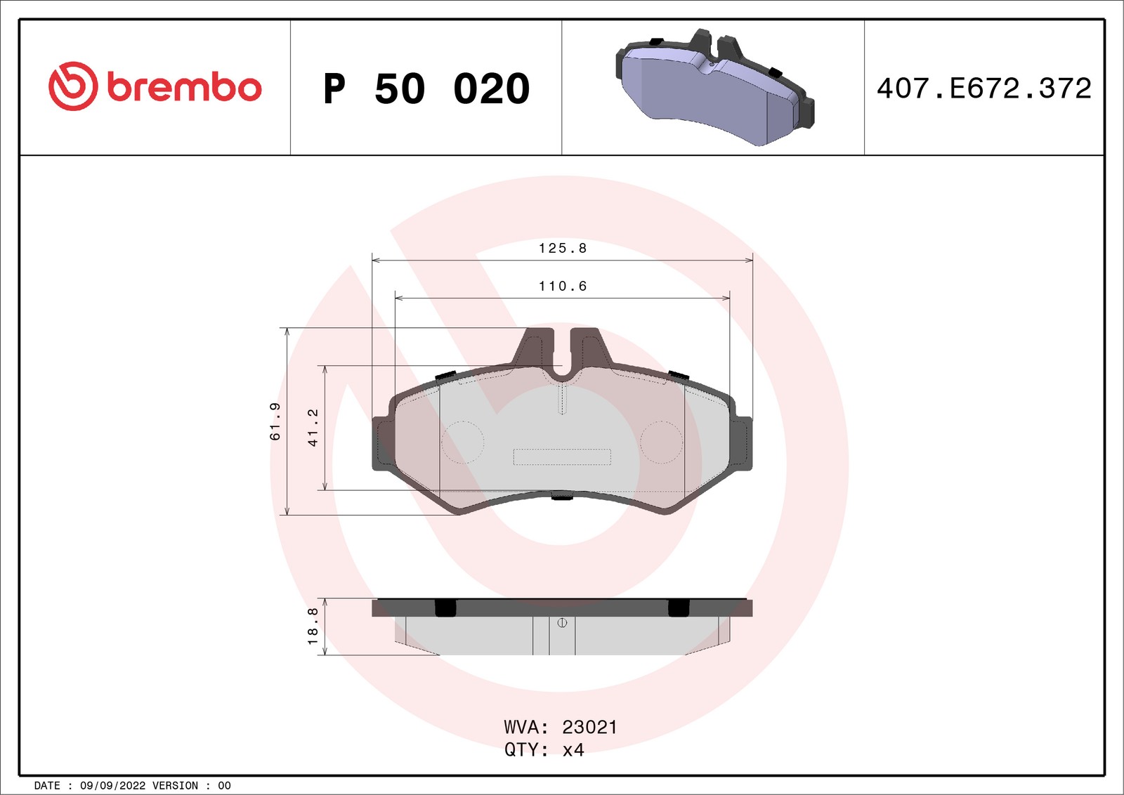 Brembo Bremsbelagsatz, Scheibenbremse [Hersteller-Nr. P50020] für Puch, VW, Mercedes-Benz - Bild 7