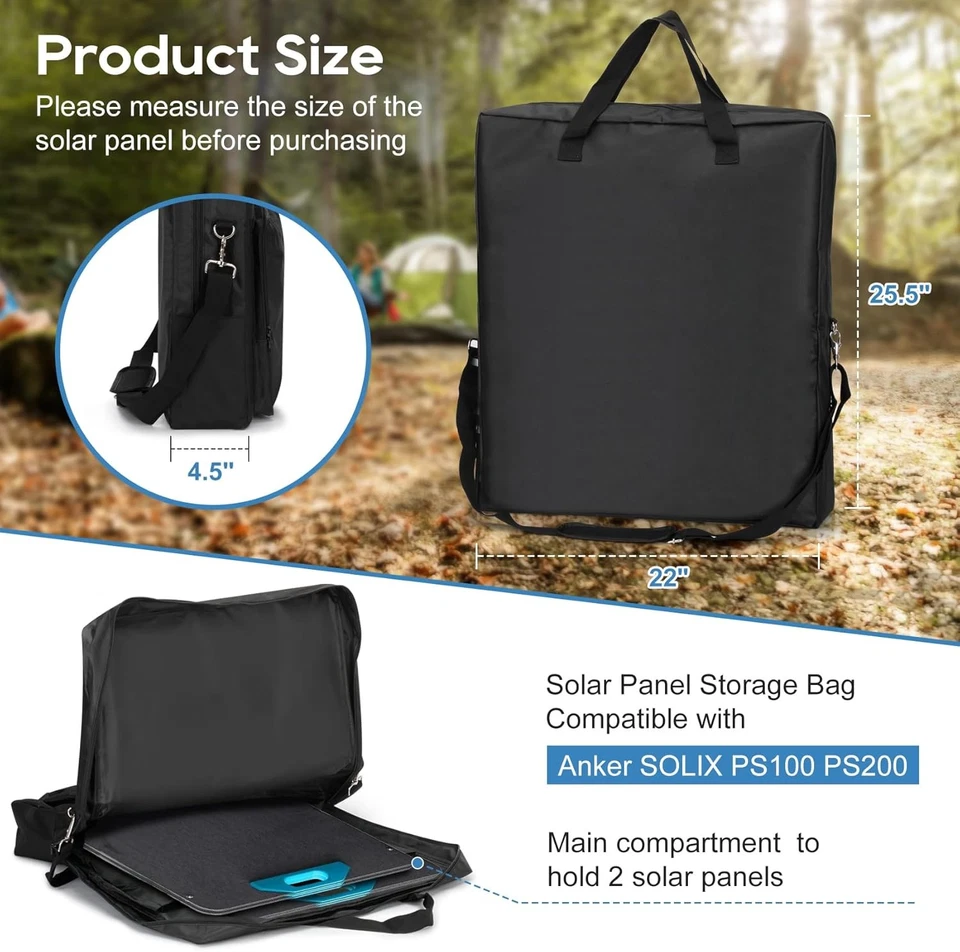 Bolsa de Almacenamiento para Panel Solar, Bolsa de Viaje para Panel Solar Compatible con Anker SOLIX PS10 Foto 2 de 4