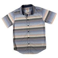Wrangler Boys 10/12 Short Sleeve Horizontal Stripe Button Down Shirt Stretch