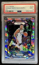 2023-24 Panini Prizm Giannis Antetokounmpo Prizm Ice #103 Bucks PSA 9