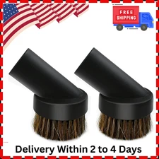 2 Pcs Black Round Dust Brush 25mm Horse Hair for 1.2-1.22in Hose Vacuum Cleaners