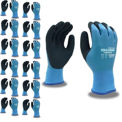 SAFETY, CROWD CONTROL, ROPE Cordova Cold Snap Thermo Gloves, Two-Ply, Polyester Shell, Brushed Acrylic Terry