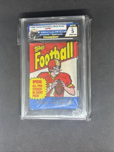 1983 Topps Football Unopened Factory Sealed Wax Pack SMC Slab