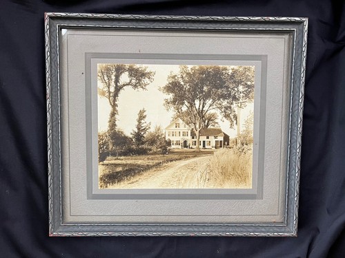 Framed Photograph Black And White Vintage Brookfield Farm House
