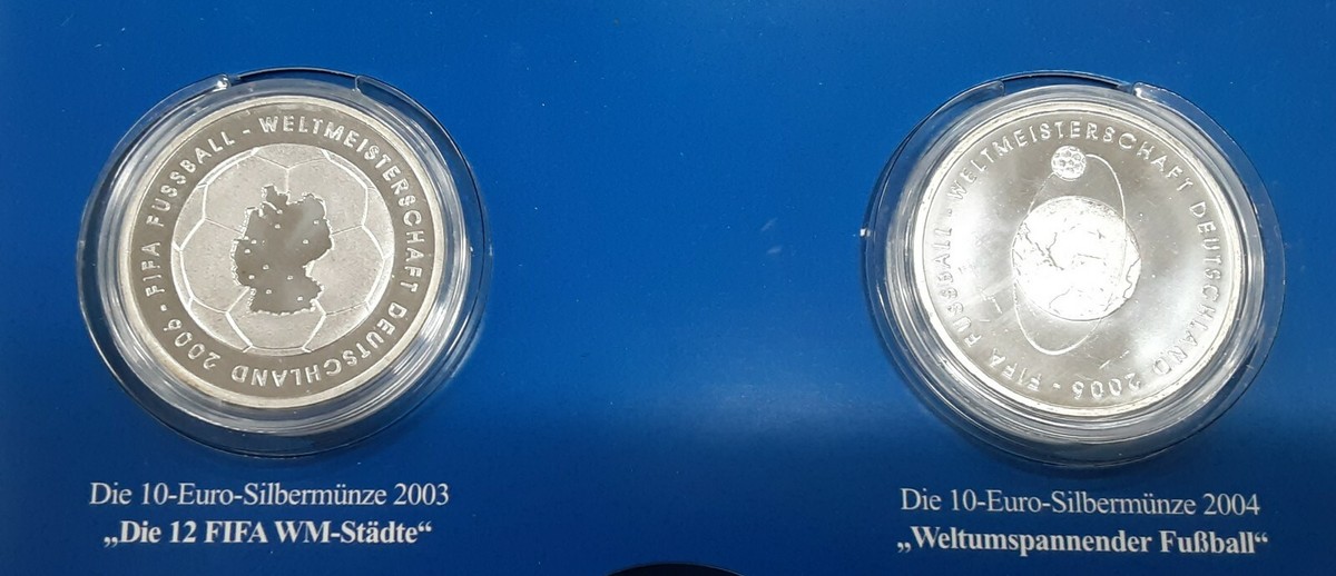 2006 Germany FIFA Set of Four Silver 10 Euro Coins In