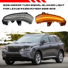 2x Sequential LED Side Mirror Turn Signal Light For Lexus RX450H RX350 2009-2015