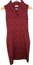 Calvin Klein  Casual Dress Women’s Size 4/6 ? No Size Tag Black & Red Leopard Pr
