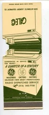 CALEO BROOMALL PA GE IDC WASHERS DRYERSLAUNDRY EQYIPMENT VINTAGE MATCHBOOK