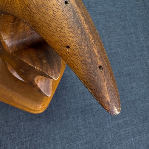 Mono Vaina Ángel Pez MCM Madera Teca Años 60 Escultura Palillo de Dientes Aperitivo Soporte - Imagen 16 de 20
