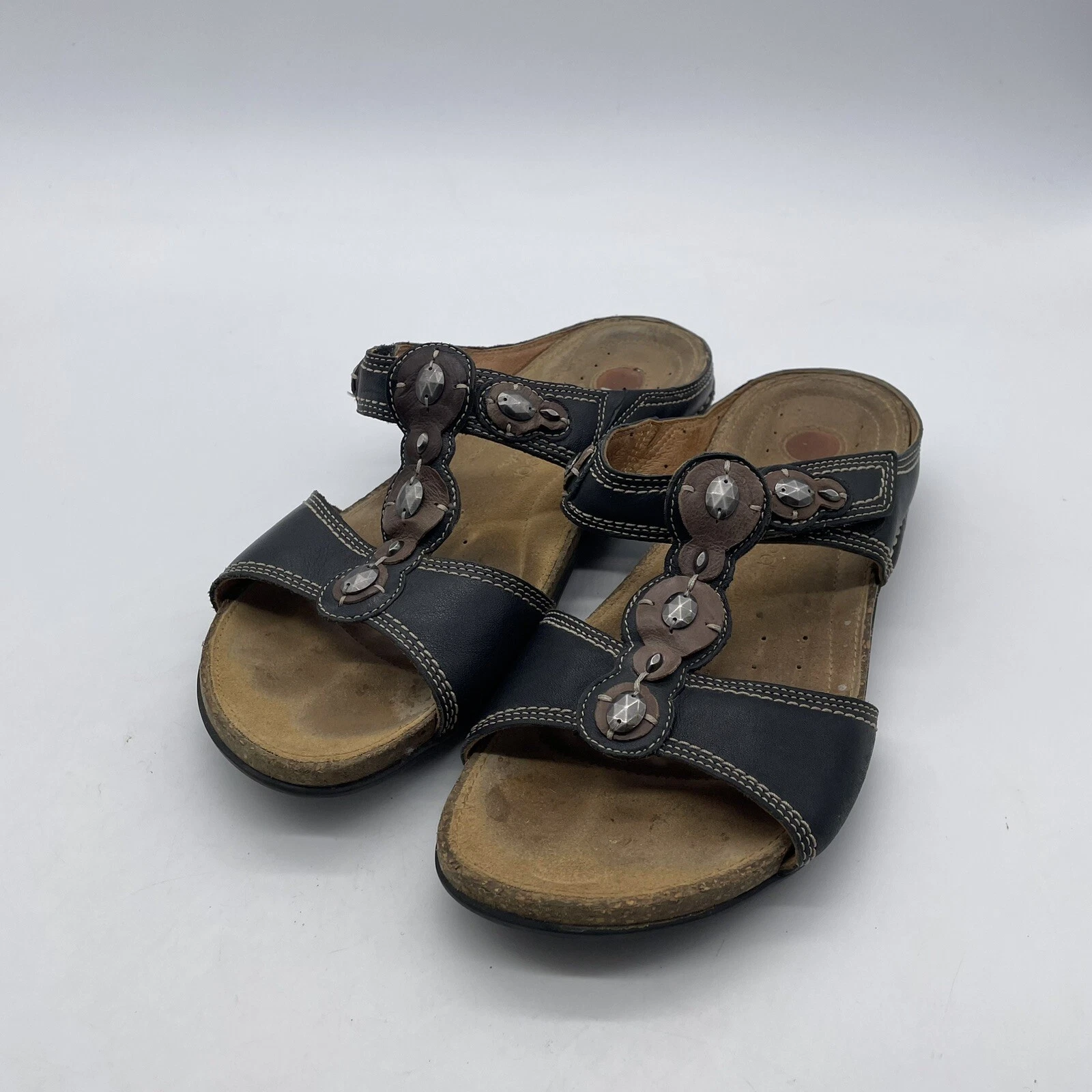 Sandali donna Clarks non strutturati 8 M in pelle con slide on