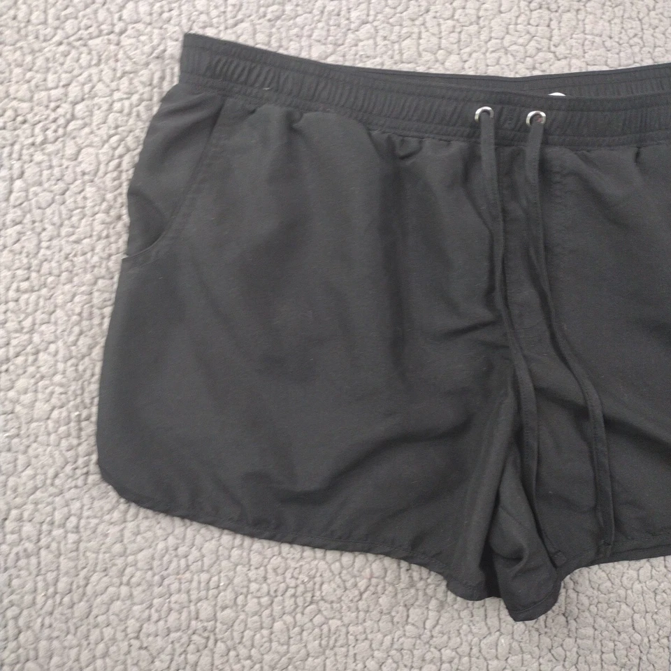 Pantalones Cortos Merona Para Mujer Grandes Negros Cordón Elastizados Transpirables Foto 2 de 4