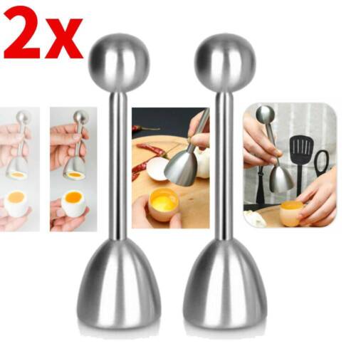 2x Trituradora de cáscara de huevo de acero inoxidable Cabeza de huevo Abridor de huevos Huevo Topper Opener Kitc K8H1 - Imagen 1 de 12