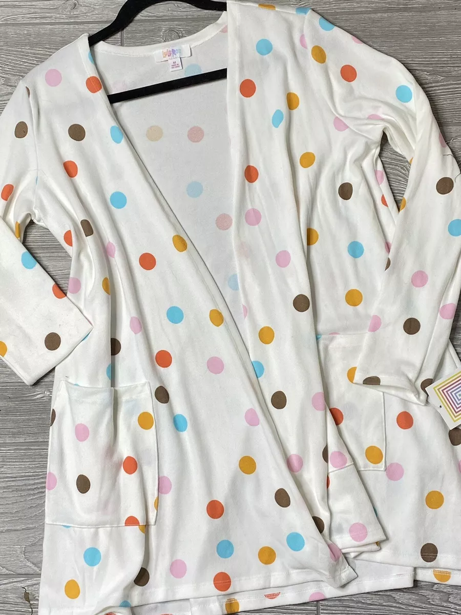 NWT LulaRoe Caroline Cardigan Multicolor Polka Dot, Size Medium