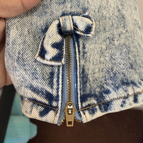 Women’s Vintage Jordache Acid Wash Zipler Bottom Capri Pants Denim Sz 9 Blue - Picture 7 of 7