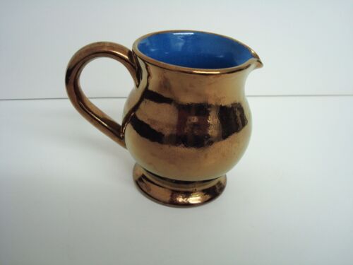 VINTAGE COPPER LUSTRE JUG FROM CREIGIAU POTTERY WALES 1/4 PT. APPROX 3.5" TALL - Picture 2 of 6