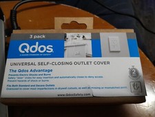 3 pack Qdos Universal Self-Closing Outlet Cover - Oversized Wall Plate w/ screws