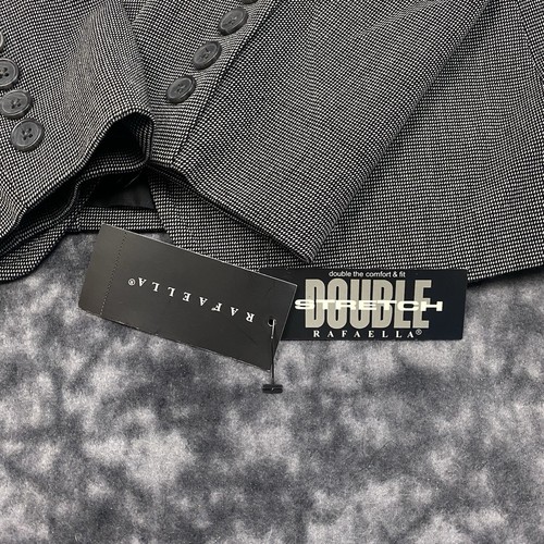 Rafaella Blazer Jacket Petite Black/Gray 10 Stretch Novelty Ticking Business - Picture 8 of 8