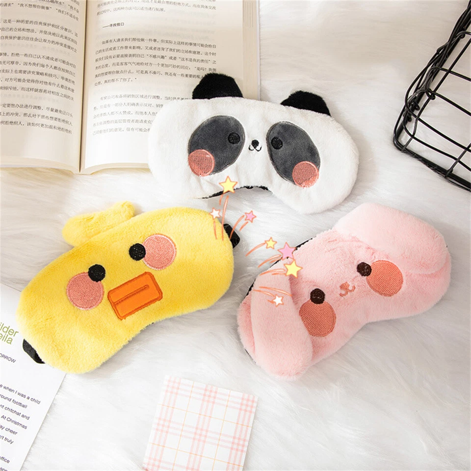 Plush Eye Mask Blackout Relieve Fatigue Comfortable Sleep Relax Cartoon Cute - Image 2 of 4