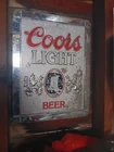 Vintage Coors Light Beer Sign Silver  Plastic Faux Metal 18x14