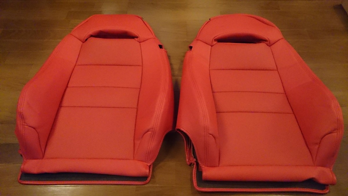 FRONT RED LEATHER SEAT COVERS KIT FOR 93-02 MAZDA RX7 FD SPIRIT R
