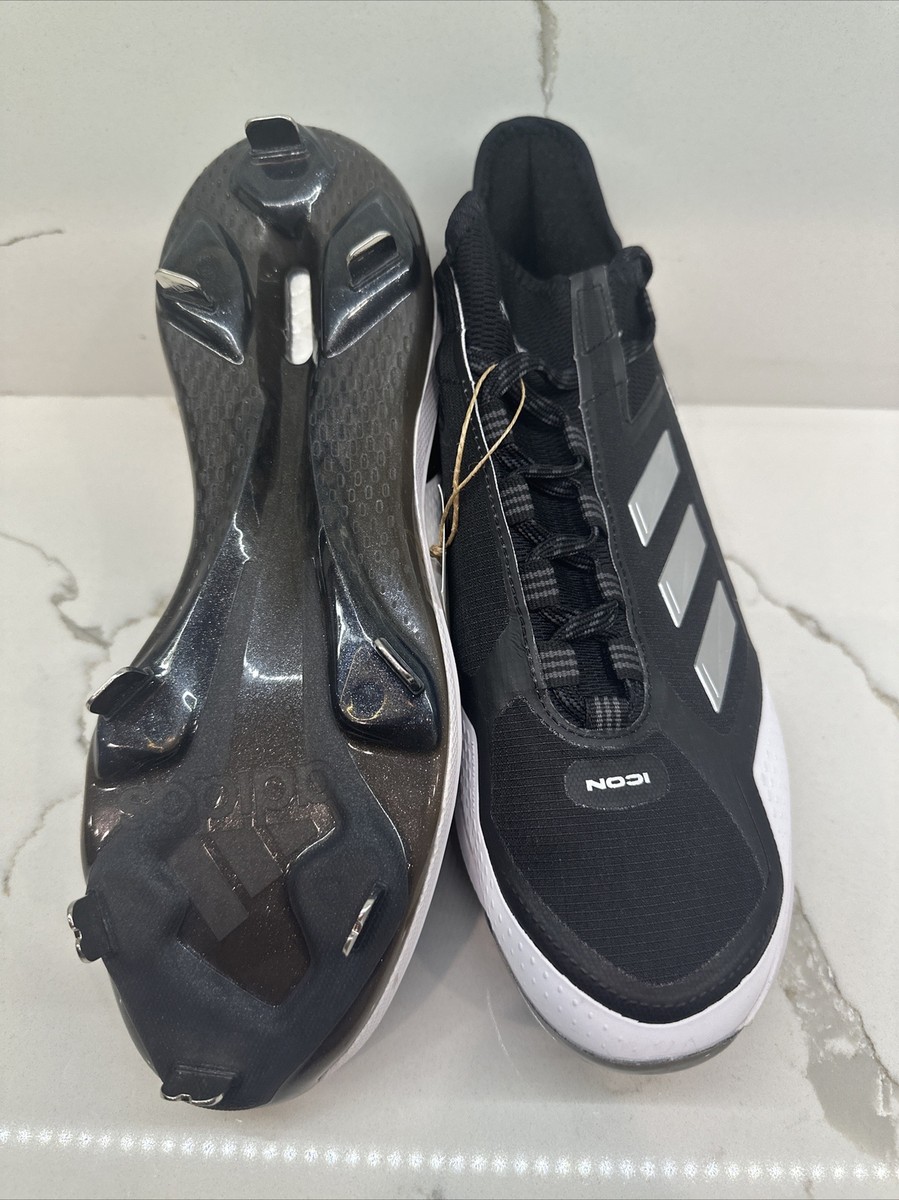 New Adidas Icon 7 BOOST Baseball Metal Cleats Black Silver  display picture 3