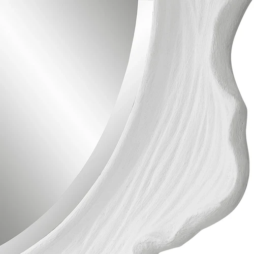 Sea Coral White Round Mirror - Picture 6 of 8