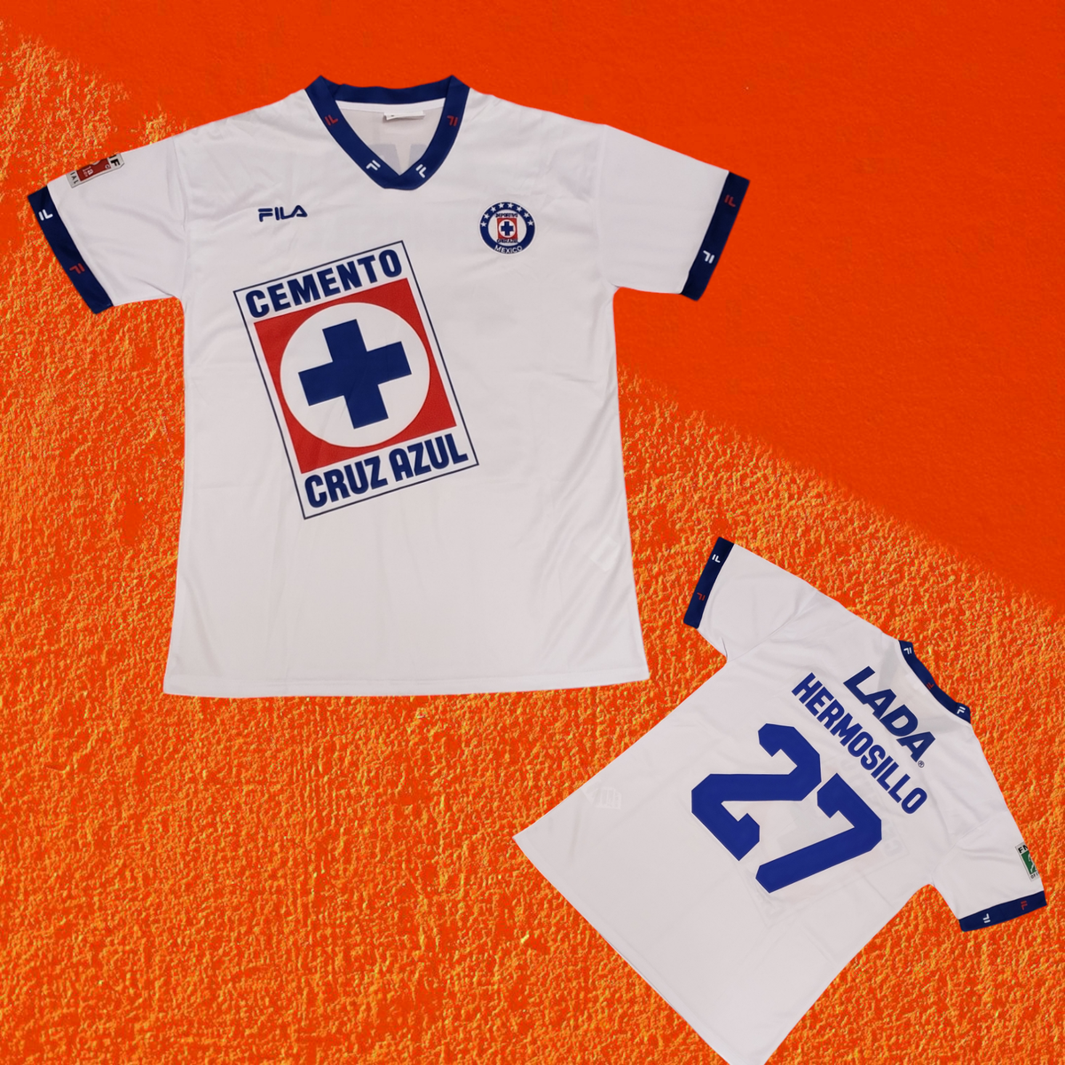 CRUZ AZUL AWAY 93/94 - HERMOSILLO # 27 - LARGE (USA-Small) Soccer