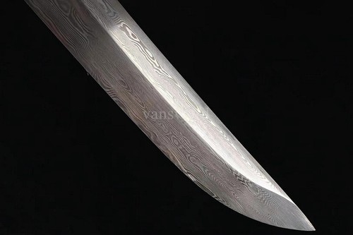 Japanese Tanto Folded Steel UNOKUBI ZUKURI Mini Sword Full Tang Battle ReadyGold - Picture 5 of 10