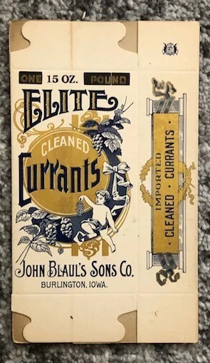 Currants Fruit Box Antique Original John Blaul's Sons Burlington OH 1910s NOS - Image 2 of 4