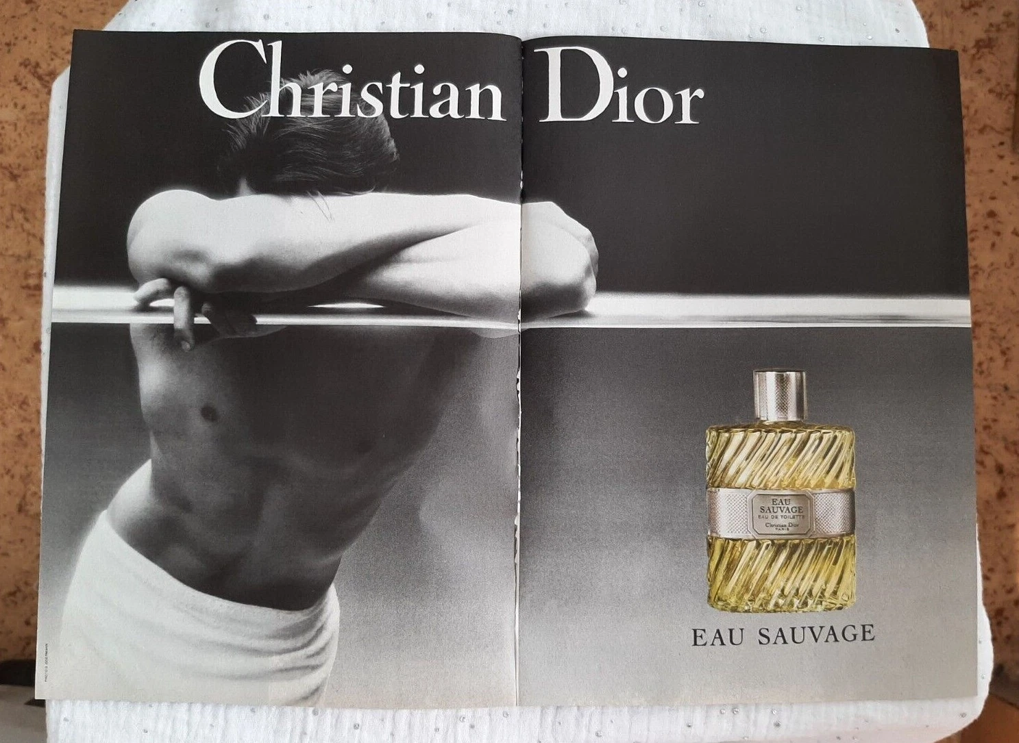 Publicité papier Parfum. Perfume Ad C. Dior Eau Sauvage de 1992