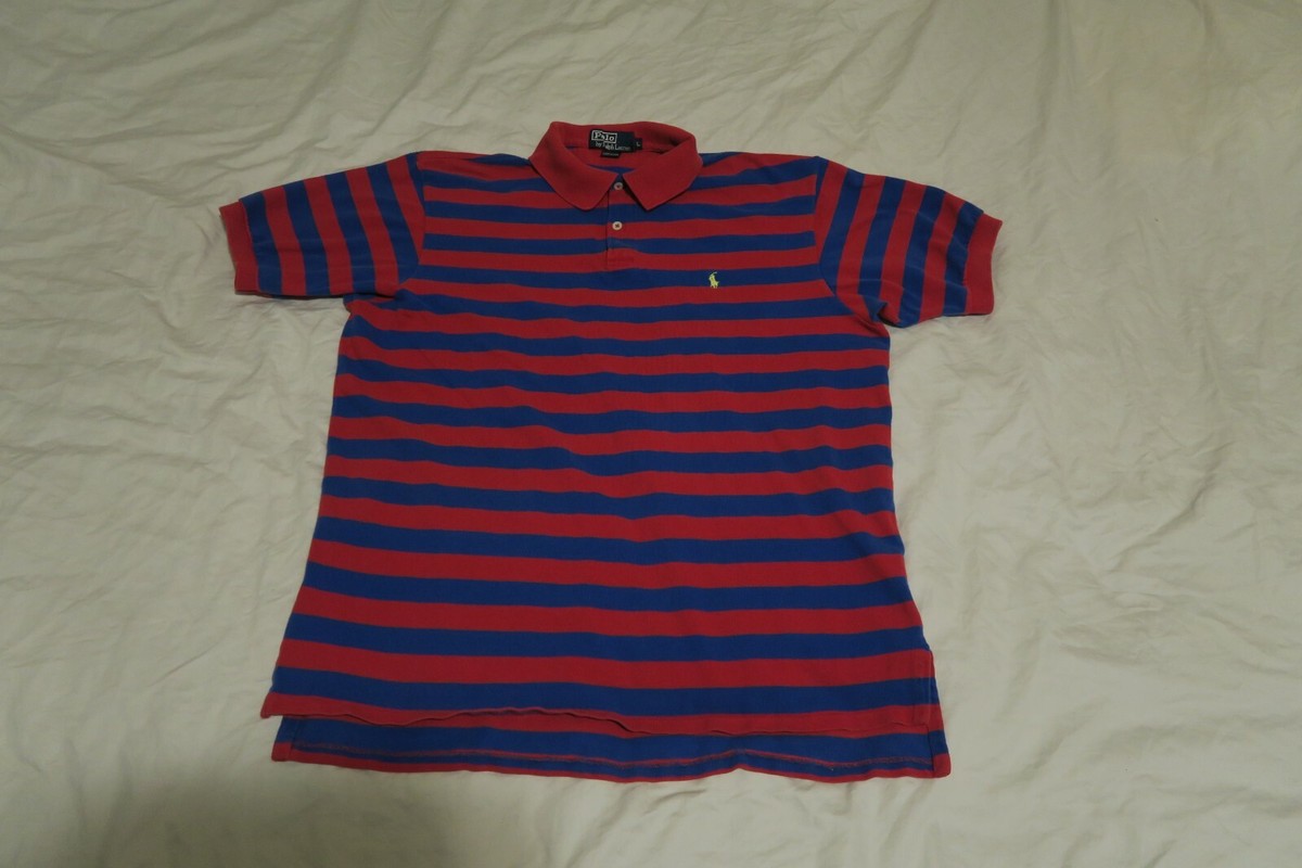 パンツ 90s polo by Ralph Lauren made in USA VTG 90s Polo by Ralph Lauren Striped Pony Polo Blue Red Made
