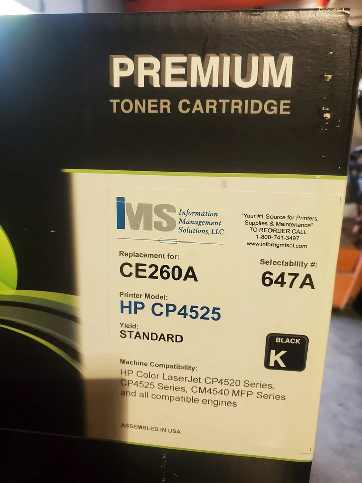Запечатанный комплект сменного картриджа с тонером MSE 647A для принтера HP CP4525.    #w1 - Изображение 2 из 2