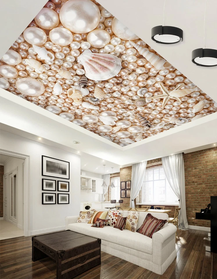 3D Shell Perlen 2254 Geschäft Tapete Wandgemälde Selbstklebend Handel Zoe - Bild 2 von 4