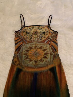 Vivienne Tam Chakras Dress Mesh Nylon 90s Vtg Multicolor Size 0 | eBay