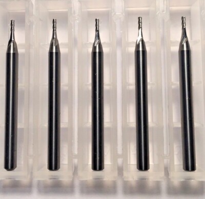 0.040/" Diameter 2 Flute Single End Uncoated Square End Carbide End Mill USA