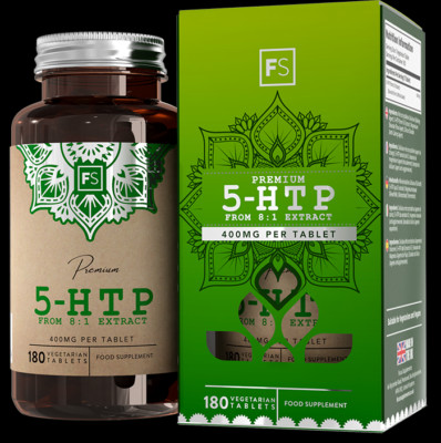 5-HTP | 180 400mg Tabletten - HTP Serotonin, Stress & Schlafhilfe | 5HTP Griffonia