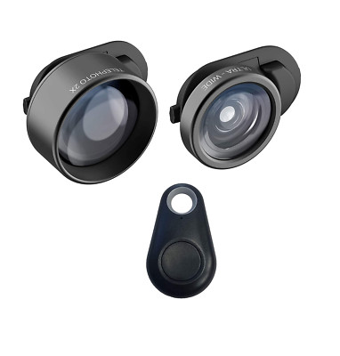 olloclip Essential Telephoto 2X, Ultra-Wide Lens Kit with Multi-Device Clip 