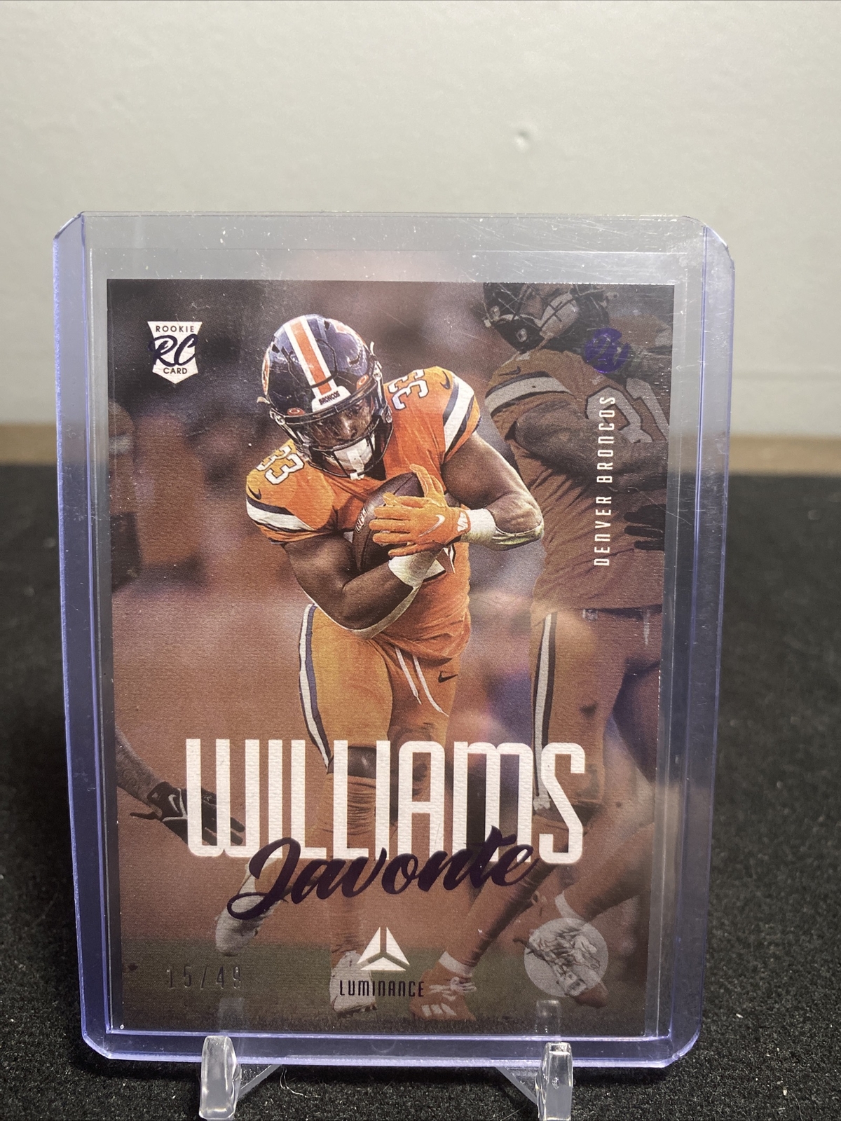 Javonte Williams Panini Chronicles Luminance Update Rookies #219 Purple