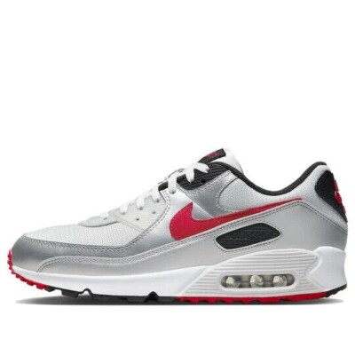 Nike Air Max 90 Sneaker Herren ''Silver Bullet'' Silber Rot (DX4233-001) NEU