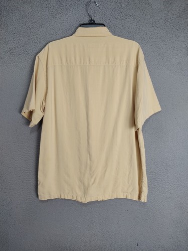 Pendleton Shirt Adult Medium Silk Yellow Short Sleeve Button Classic Outdoor Men - Picture 9 of 10