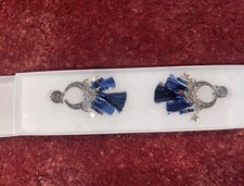 Arual London Blue Star And Moon Earrings